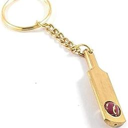 AK Store Small Cricket Bat with Rotating Ball Inside Brass Metal Keychain/Keyring for Boys, Girls, 10cm (Golden) (1)-picture-51