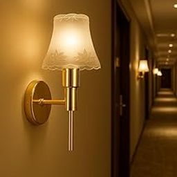 TRIPPING Vintage Frosted White Fiber Acrylic Shade Wall Lamp with E27 Holder and Filament Bulb – Elegant Gold Metal Fitting for Bedroom, Living Room, Dining Room, Office, and Hotel Spaces-image-24