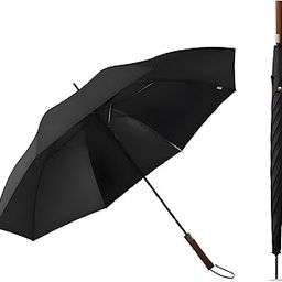 Stylish Windproof Rain Umbrella with Wooden Finish Grip – Big Canopy, Compact Fold & Auto Open/Close for Men, Women & Travel Use.-image-86