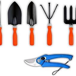 Gardening Tools Set 6pcs |Trowel,Tranplanter,Cultivator,seeder,fork & Pruner| Pruner for Gardening|Gardening Essential |Terrace Gardening Accessories | Tools Kit for Home Gardening-image-14
