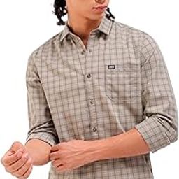 the indian garage co Men Polycotton Regular Fit Checkered Full Sleeves Spread Collar Casual Shirt-picture-18