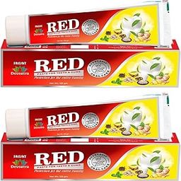 Jagat Devsutra Dr. Trusted Ayurvedic HERBAL Red Toothpaste for Teeth Whitening & Cold Breath - 100% Natural Formula, No Fluoride & Artificial Colours - Pack of 2 (125g x 2)-6