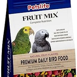 Petslife Fruit Mix Bird Healthy Food with Natural Fruit Flavors for Large Birds | Amazons, Grey Parrot, Pionus, Caiques, Senegal & Other Medium to Large Parrots | 500gm-image-50