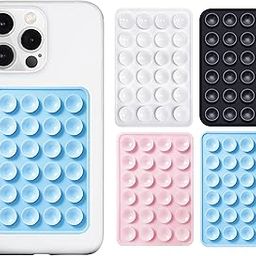 drenza™ Suction Phone Case - Anti-Slip Silicone Back Cover Multipurpose Hands-Free Sticky Pads for Phone Case Mount for Selfies Videos Mirror Shower & More (White + Black + Light Pink + Light Blue)-image-90