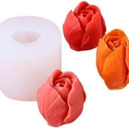 YATHAKATHA - Tulip Rose Flower Shape Silicone Candle Making Mould Small 3D Floral Bouquet Fondant Mold Resin Soap Waxmelts Molds Clay Cake Chocolate Making Moulds-image-46