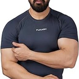 Compression Top Half-Sleeves Tight High Performance T-Shirt for Sports & Gym Workouts-image-59