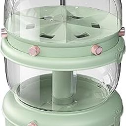 Food Grain Storage Box Organizer Cereal Rice Dispenser Light Green 2 Tier-image-82
