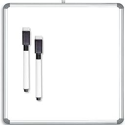 True Flair White Board Double- Sided Non Magnetic Writing Black Board Along with 2 Marker & Duster for Kids, Students, and Office Use (1 Ft by 1 Ft)-image-71