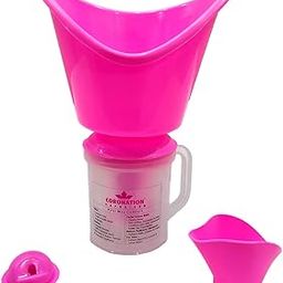 Coronation Electric Steam Vapouriser for Cold and Cough 3 in 1 Facial Sauna Steam Inhaler Machine with 3 Attachments for Adults and Kids (Pink)-16