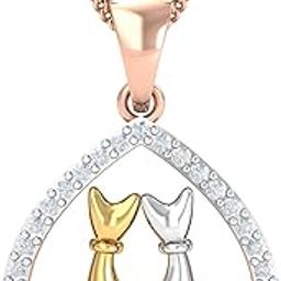 18KT Rose Gold Cats-in-love Pendant for Women-image-2
