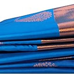 Kanchipuram Pure Silk Saree Original Golden Zari Intricate Jacquard Weaves Traditional Rich Border & Contrast Zari Rich Pallu(Blue)-Silk Mark-image-38
