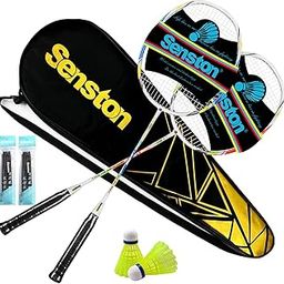 Senston Two Pieces Graphite Shaft Badminton Racquet,Badminton Racket Set,Including Badminton Bag,Set of 2-12