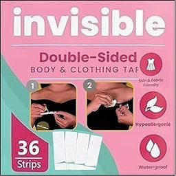 Blessberries Double Sided Tape For Fashion Clothes & Body Tape Women | Strong Multi Use Transparent Clear Fabric & Skin Friendly For All Skin Shades / 36 Strips-79