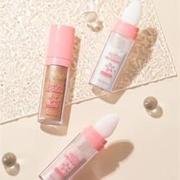 Glitter Highlighter Powder Stick for Face & Body | Built-in Sponge Patting Powder | Fairy Shimmer Makeup Stick | Easy Application, No Mess | Polvo De Hadas Glow Powder | Highlight Your Eyes, Lips, Collarbone & Hair | 3 Dazzling Shades (02#FAIRY PINK, 9g)-image-70