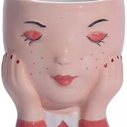 ATORSE 3xFace Flower Pot Plant Pot Head Planter Figurines Mini Green Plants Pink-image-19