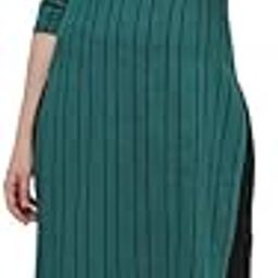 Women's Grey Stripes Printed Cotton Blend Casual Kurta (HRKR5_HRK0016GRY_L)-image-65