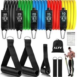 ALYV Resistant Band 5 Levels Workout for Exercise,Gym &Pilates Training Toning Tube Resistance Tube (Multicolor)-image-3