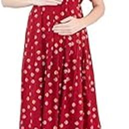 Dual-Zip Printed Cotton Maternity & Nursing Western Dress | Stylish Convenience for Pre & Post Pregnancy Women’s-image-13
