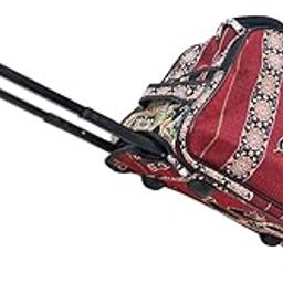 Royal Sojourn - 100% Pure Canvas Waterproof Elephant Print Trolley Duffle | Premium Hand-Crafted Ethnic Rolling Luggage | Luxury Travel Companion for World Explorers-image-2