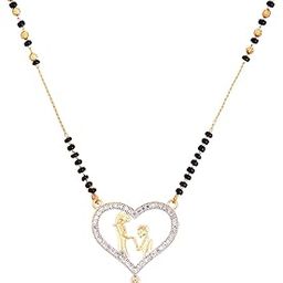 Mangalsutra Zinc Alloy Designer Gold-Plated Love Heart Shaped Tanmaniya Nallapusalu Jewellery For Women-image-5
