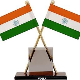 VOILA Brown Plastic Base Indian Flag for Car Dashboard Interior Desk Decoration and Office Table Decoration-picture-20