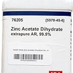 SRL Zinc Acetate Dihydrate extrapure AR Grade, 99.5%, 500GM, CAS : 5970-45-6, Molecular Formula : Zn(CH3.COO)2.2H2O, Storage: Room Temperature,Shelf Life: 60 Months for laboratory and industrial use-13