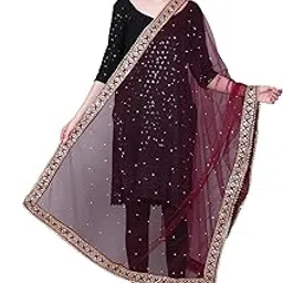 karthav fashion WOMEN'S Bridal Net Dupatta-picture-10