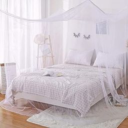 HaymaBazar Mosquito Net for King Size Bed | Machardani Double Bed | Mosquito Net for Queen Size Bed - Portable & Washable Insect Protection Net with Cotton Cloth Border (6 x 6 x 5)-17