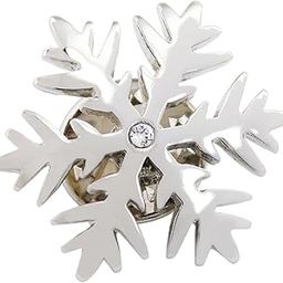 Snow Flake Silver Rhodium Plated Brooch Set for Men-image-16