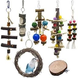bnf® 2x7 Pcs Birds Parrot Chew Toys Wooden Blocks Toys for Small to Large Birds-picture-18