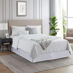 KANCHI DÉCOR - Microfiber Box Plated Bed Skirt Wrap | Solid Easyfit Twin Size 18 Inch Drop Tailored Wrinkle Fade Resistance Soft Fabric Stylish Design Bedskirts- (White, 39 * 80 in)-13