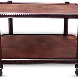 Maharaja Plastic Center Trolley Tea or Coffee Table with Wheels/Coffee Table for Home, Living Room, Balcony, Outdoor, Home, Office (Teakwood)-17