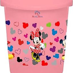 Heart Home Disney Team Mickey Print Plastic Garbage Waste Dustbin/Recycling Bin for Home, Office, Factory, 5 Liters (Pink) -HS_35_HEARTHS17315-30