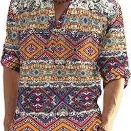 Men's Cotton Blend Full Sleeve Printed Short Kurta with Mandarin Collar Crafted from a Premium Cotton Blend-image-48
