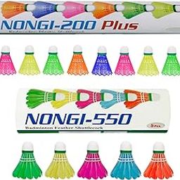 Combo Pack of 15 Shuttlecocks550(5 Multicolor Feather),200 Plus(10 Multicolor Plastic) for Outdoor Indoor Sports-image-73