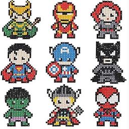 YellowCult Diamond Painting Stickers Kits for Kids, DIY 5D Diamond Art Mosaic Stickers by Numbers Kits - 9 Pieces [Super Hero Theme]-image-44