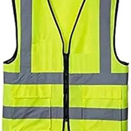 TreasureTree Reflective Adjustable Vest Belt Safety Jacket - High Visibility Protective Managers Workwear for Night Cycling - Reflector Waistcoat in Green-image-70