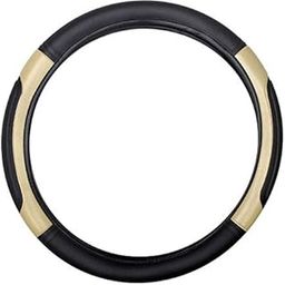 Motoway Highly Quality Faux Leather Car Steering Cover for Maruti Suzuki Swift Dzire - Black and Beige-27