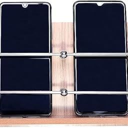 GRIDLAB Wooden Double Mobile Holder Stand for Mobile Charging and Keys Hanging at Home, Office, Bedroom (Wooden Double Mobile Stand)-image-31