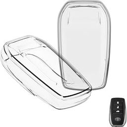 Keyzone Clear TPU Key Cover Compatible for Toyota Fortuner | Hilux | Innova Crysta | Fortuner Legender | Innova HyCross | Land Cruiser Smart Key (Clear TPU)-image-1