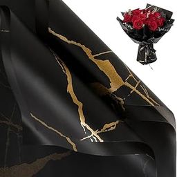 Zarwani Bouquet Wrapping Sheet (Marble Pattern Black, 5 sheets)-image-12