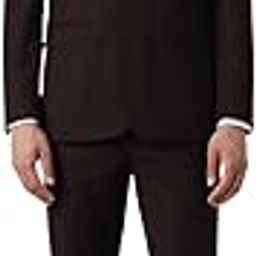 Men Brown Check Slim Fit Wedding Two Piece Suit-image-77
