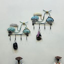 SHREE 'O' GREEN TECH Metal Scooter Key Holders with Hooks Decorative Multicolor Wall Hangers for Keys & Retro Home Decor | Perfect for Entryway, Living Room, Office & Cafe (9x7 Inch)-picture-13