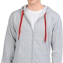 Men's Solid Cotton Hoodies for Men Sweatshirt for Men Gym Warm Travel Hoodies for Men Pullover Hoodies for Boys Stylish Winter Wear with Hood and Pockets Zipper Hoodie Grey-image-28