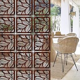 OLIVE TREE Room Partitions Hanging Room DIY Divider Panel Modern Hanging Screen Partition for Decorating Bedding, Dining, Study and Sitting Living -Room, Hotel - Walnut-7018-image-22
