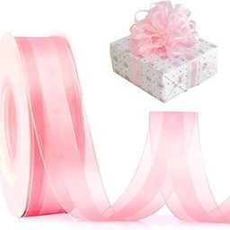 PATPAT® 1 Roll Pink Lace Ribbon for Gift Wrapping 147ft x 2.5cm Cuttable Gift Package Lace Ribbon Multi-Purpose Decorative Ribbon for Birthday Cake Decoration, Gift Packing, DIY Crafting-image-62