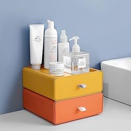 HOME CUBE 2 Pc Plastic Stackable Multi-layer Drawer Storage Box Stationery Jewelry Makeup Bathroom Office Accessories Tool Desktop Organizer Container - Random Color, Rectangular-image-38