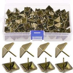 Swpeet 100Pcs 9/16" Square Upholstery Nails Pins Decorative Furniture Tacks Kit, Antique Copper Finish Thumb Tack Push Pins for Nickel Finish and Furniture DIY LE Reform-14mm-image-24