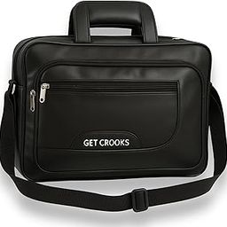 GET CROOKS 15.6 inch Laptop Messenger Bag | RainProof Zippers | Tablet Compartment | Multiple Organisers | Office Bag For Men & Women (black)-image-37