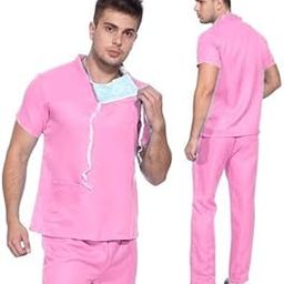 PrimeSurgicals Unisex Scrub Suit with 3 Top and 2 Trouser Pockets - (32- XXS, Baby Pink)-image-126